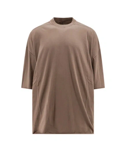 Drkshdw Organic Cotton T-shirt With Logoed Ribbon In Brown