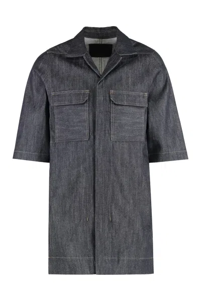 RICK OWENS DRKSHDW OVERSHIRT IN DENIM