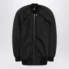 Drkshdw Ss24 Black Oversized Bomber Jacket For Men With Ribbed Cotton Hem In Black