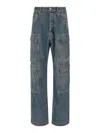 Drkshdw Pantaloni In Denim Double Cargo Jeans Indigo In Blue