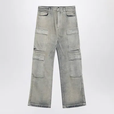 Drkshdw Pearl-colored Vintage-effect Cargo Jeans Men In Gray