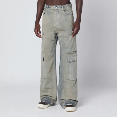 Drkshdw Pearl-colored Vintage-effect Cargo Jeans In White