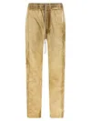 Drkshdw Pusher Pants With Crinkled Texture In Gold