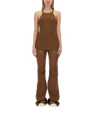 Drkshdw Racer Back Top In Brown