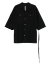 Drkshdw Relaxed Fit Black Shirt With Logo-print Strap In Black