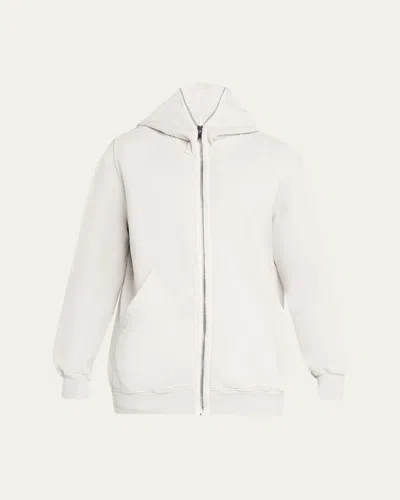 Drkshdw Rick Owens Cotton Full-zip Hoodie In White
