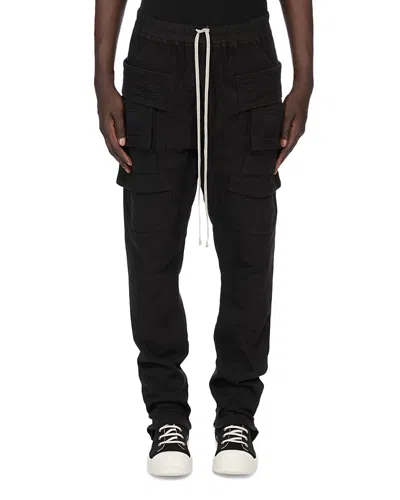 Drkshdw Rick Owens Creatch Cargo Drawstring Pants In Black