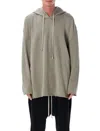 Drkshdw Rick Owens  Grey Melange Peter Hoodie Sweatshirt In Gray