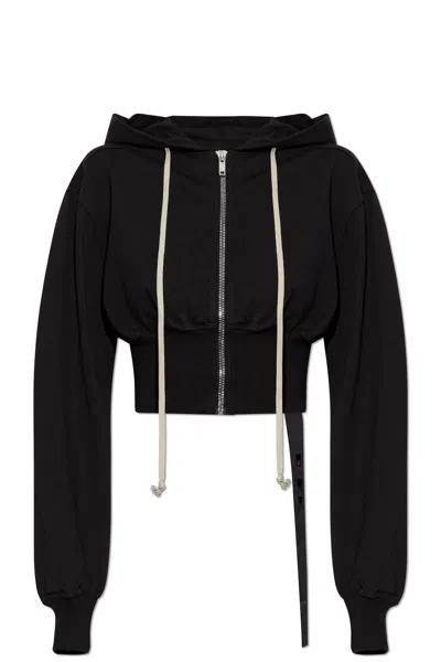 Drkshdw Rick Owens  Short Sweatshirt Tatlin In Nero