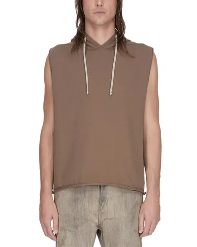 Drkshdw Rick Owens Hooded Tunic In Brown