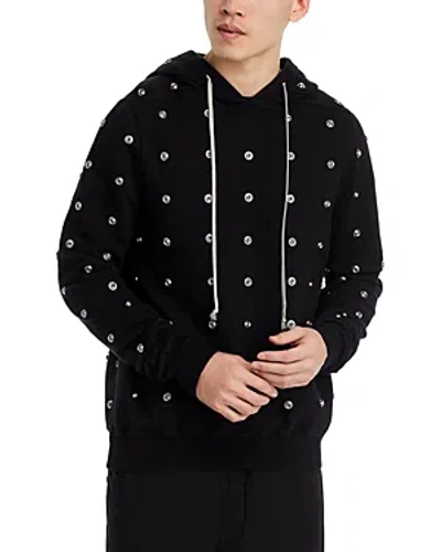 Drkshdw Rick Owens Long Sleeve Snap Art Hoodie In Black