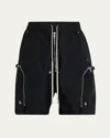Drkshdw Rick Owens Men's Bauhaus Drawstring Shorts In Black