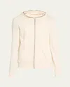 Drkshdw Rick Owens Men's Full-zip Cotton Hoodie In Natural/milk