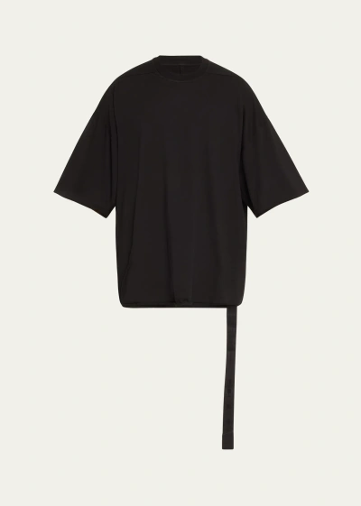 Drkshdw Rick Owens Men's Heavy Jersey Oversized Tommy T-shirt In Black