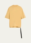 Drkshdw Rick Owens Men's Heavy Jersey Oversized Tommy T-shirt In Yellow