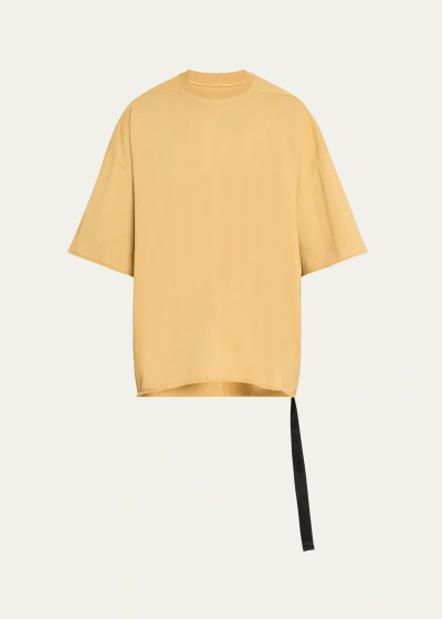 Drkshdw Rick Owens Men's Heavy Jersey Oversized Tommy T-shirt In Mustard