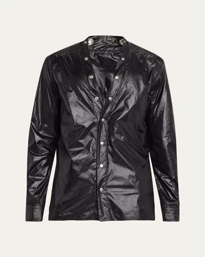 Drkshdw Rick Owens Men's Larry Fluid Nylon Deep V-neck Shirt In Multi