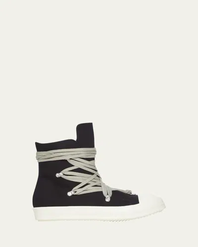 Drkshdw Rick Owens Men's Megalace Canvas High-top Sneakers In Multi