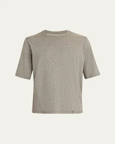 Drkshdw Rick Owens Men's Melange Crewneck T-shirt In Gray