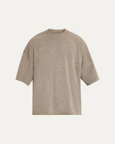 Drkshdw Rick Owens Men's Oversized Raw-edge Crewneck T-shirt In Neutral