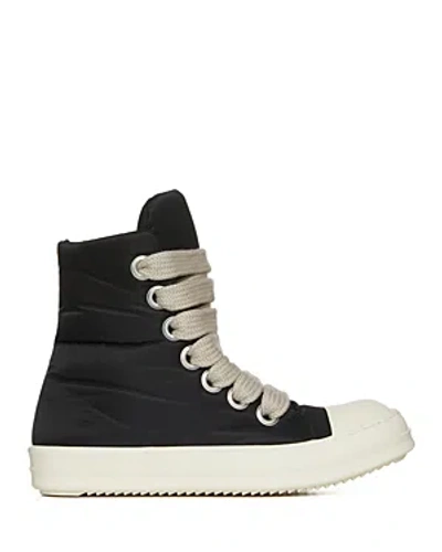 Drkshdw Rick Owens Men's Woven Padded High Top Trainers In Black