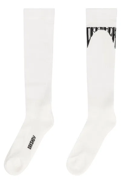 Drkshdw Rick Owens X  - Logo Cotton Blend Socks