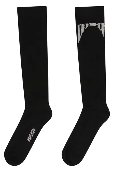 Drkshdw Rick Owens X  - Logo Cotton Blend Socks