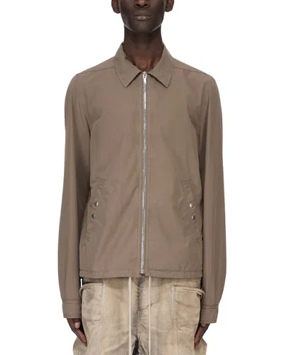 Drkshdw Rick Owens Zip Front Jacket In Brown