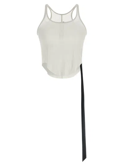 Drkshdw Semi-transparent Cotton Tank Top In White