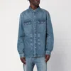 Drkshdw Blue Shirt With Classic Collar And Applied Chest Pockets In Denim Man In Blue