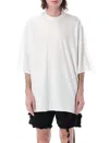Drkshdw Jumbo White Crewneck T-shirt With Oversized Band In Cotton Man In Milk