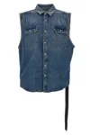 Drkshdw Camicia In Denim Senza Maniche Tommy Jumbo In Blue