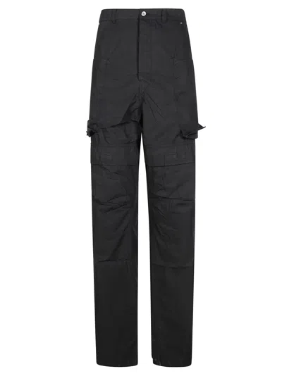 Drkshdw Stefan Cargo Straight-leg Utility Pockets Cargo Pants In Black