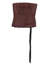 Drkshdw Stretch Denim Bustier Top In Brown