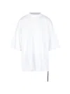 Drkshdw Jumbo White Crewneck T-shirt With Oversized Band In Cotton Man In White