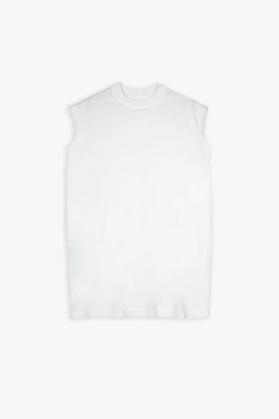 Drkshdw Tarp T Off White Cotton Oversized Sleveless T-shirt - Tarp T In Latte
