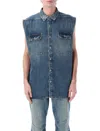 Rick Owens Drkshdw Indigo Hollywood Sl Tommy Jumbo Denim Overshirt