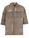 Drkshdw Gunmetal Grey Relaxed Fit Shirt With Button-fastening Pockets In Brown