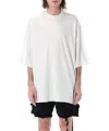 Drkshdw Jumbo White Crewneck T-shirt With Oversized Band In Cotton Man In White