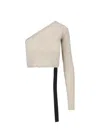 Drkshdw Top Cropped With Fringe In Taupe