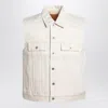 Drkshdw Vest Ivory In Denim Men In Gold