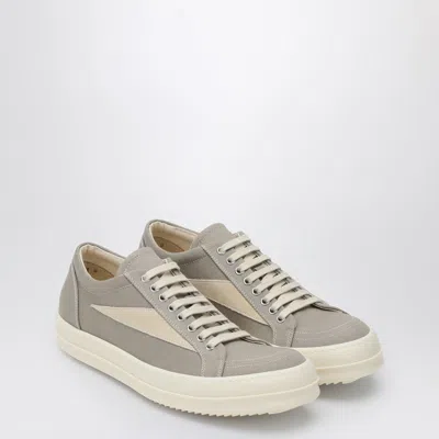 Drkshdw Vintage Grey Canvas And Suede Sneakers Men In White