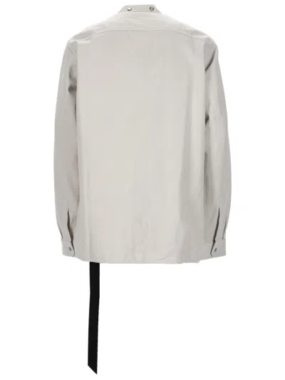 Drkshdw White Cotton Shirt In Gray