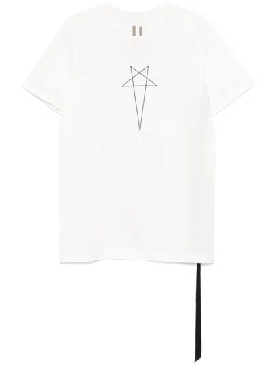 Drkshdw White Crew Neck T-shirt With Iconic Logo Print