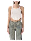 Drkshdw Basic Tank Cropped Tops White In Milk