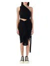 Drkshdw Asymmetric Mini Dress With Single Strap In Black