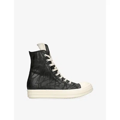 Drkshdw Womens Hi Leather Trainers Blk/white Eur 35 / 2 Uk