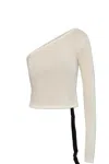Drkshdw Top Cropped With Fringe In Cream