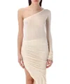 Drkshdw Top Cropped With Fringe In Beige