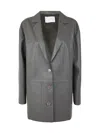 Drm Boxy Leather Blazer Clothing In Green